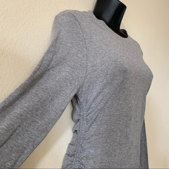 J is for Justify Grey Ruched Tie Long Sleeve Dress - Picture 3 of 7